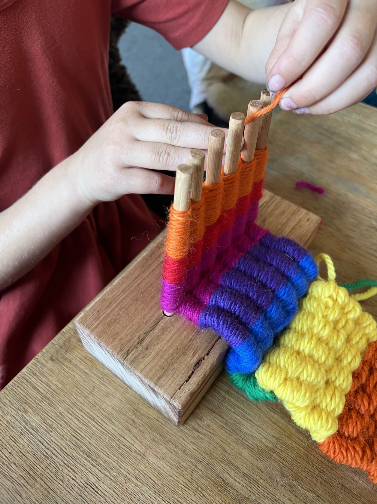 Child's Hands Weaving Tamar Valley Steiner School
